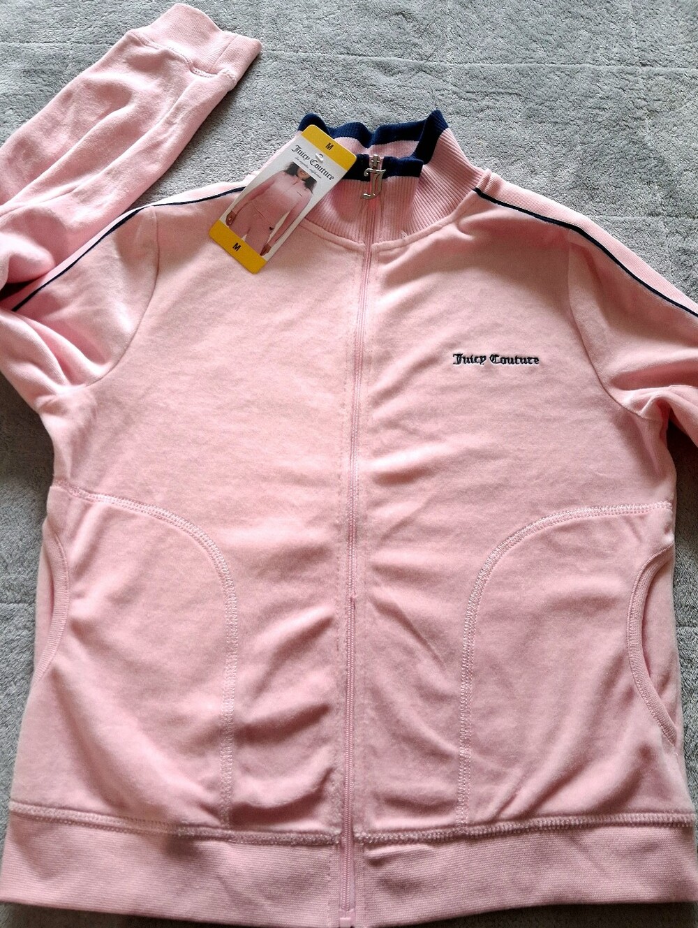 Juicy Couture - Women’s M Pink Velour Track Jacket Juicy Anyone? NWT Y2K